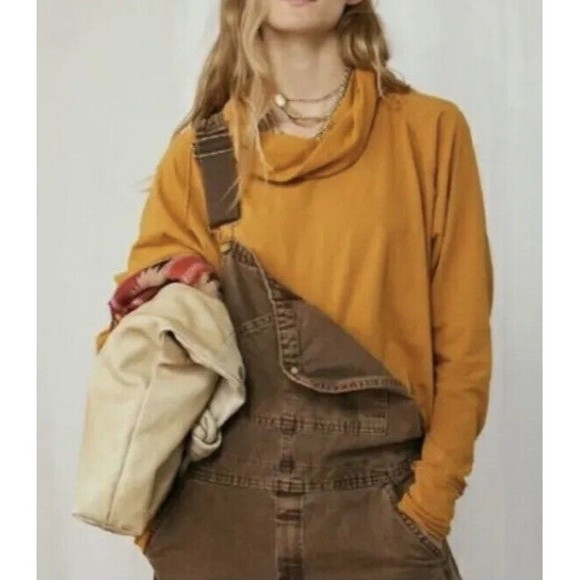 Free People Don't You Want Me Wine Cowl Neck Tunic Side Slit Oversized Small Red - Picture 3 of 12